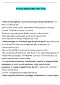 Private Helicopter Test Prep Questions and Answers&vert; GRADED A&plus;