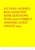ATI TEAS 7 SCIENCE REAL EXAM TEST BANK QUESTIONS WITH 100% CORRECT ANSWERS LATEST  UPDATE 202