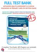 Test Bank  Advanced Health Assessment and Clinical Diagnosis in Primary Care 6th Edition Joyce E. Dains Chapter 1-42 | All Chapters