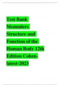 Test Bank Memmlers Structure and Function of the Human Body 12th Edition Cohenlatest-2023