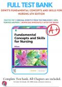 Test Bank For deWit's Fundamental Concepts and Skills for Nursing 6th Edition By Patricia Williams 9780323694766 Chapter 1-41 Complete Guide 