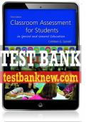Test Bank For Classroom Assessment for Students in Special and General Education 3rd Edition All Chapters - 9780137050130