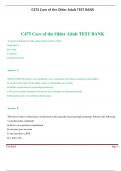 Test Bank for C475 Care of The Older Adult A+ Updated 