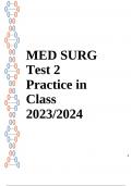 MED SURG Test 2 Practice in Class 2023/2024
