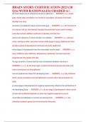 BRAIN STORY CERTIFICATION 2023 &lpar;38 QAs WITH RATIONALES&rpar; GRADED A&plus;