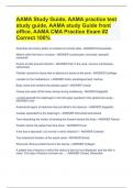 AAMA Study Guide, AAMA practice test study guide, AAMA study Guide front office, AAMA CMA Practice Exam #2 Correct 100%
