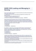 NURS 3325 Leading and Managing in  Nursing