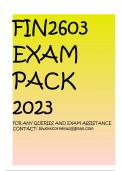 FIN2603 EXAM PACK 2023 FOR ANY QUERIES AND EXAM ASSISTANCE CONTACT: biwottcornelius@gmail.com