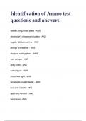 Identification of Ammo test questions and answers a+ graded 100% verified