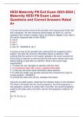HESI Maternity PN Exit Exam 2023-2024 &vert;  Maternity HESI PN Exam Latest  Questions and Correct Answers Rated  A&plus;