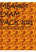 MBA4807 EXAM PACK 2023 FOR ANY QUERIES AND EXAM ASSISTANCE CONTACT: biwottcornelius@gmail.com