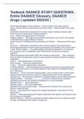 Testbank DAANCE STUDY QUESTIONS, Entire DAANCE Glossary, DAANCE drugs | updated 2023/24 | 
