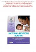Test Bank For  Maternal-Newborn Nursing The Critical Components of Nursing Care, 3rd Edition, Roberta