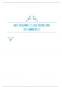 HESI PHARMACOLOGY TERMS AND DEFINITIONS 2.