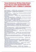 Texas Esthetician Written State Board Exam Review 2023 QUESTIONS AND ANSWERS &lpar;100&percnt; CORRECT&rpar; GRADED A