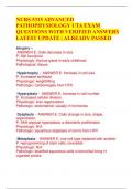 NURS 5315 ADVANCED  PATHOPHYSIOLOGY UTA EXAM  QUESTIONS WITH VERIFIED ANSWERS  LATEST UPDATE | ALREADY PASSED