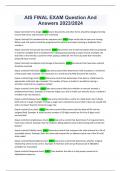 AIS FINAL EXAM Question And Answers 2023&sol;2024