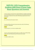 VATI PN / LPN Comprehensive Predictor 2020 Form A Green Light Exam Questions and Answers (Verified Answers) 