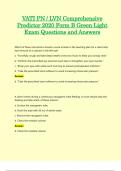 VATI PN / LVN Comprehensive Predictor 2020 Form B Green Light Exam Questions and Answers (Verified Answers)
