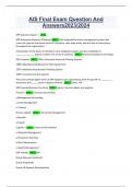 AIS Final Exam Question And Answers2023&sol;2024