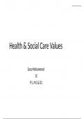 Unit 2 - Health and Social Care Values &lpar;P1&comma; M1 & D1&rpar;