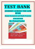 Test Bank for Journey Across The Life Span: Human Development and HealthPromotion, 6th Edition Polan