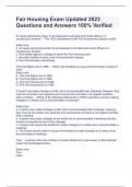 Fair Housing Exam Updated 2023 Questions and Answers 100&percnt; Verified