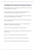 CA State Life Insurance 75 Practice Exam Questions And Answers