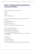 NCSF Certification Study Questions & Answers 2023&sol;2024
