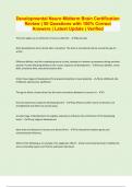 Developmental Neuro Midterm Brain Certification Review &vert; 50 Questions with 100&percnt; Correct Answers &vert; Latest Update &vert; Verified