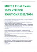 MH701 Final Exam 100% VERIFIED SOLUTIONS 2023/2024