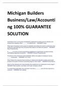 Michigan Builders  Business/Law/Accounti ng 100% GUARANTEE  SOLUTION