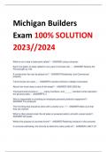 Michigan Builders  Exam 100% SOLUTION  2023//2024