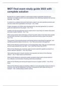 MOT final exam study guide 2023 with complete solution