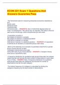 ECON 221 Exam 1 Questions And  Answers Guarantee Pass