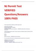 NJ Permit Test  VERIFIED  Questions/Answers 100% PASS