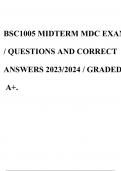 BSC1005 MIDTERM MDC EXAM/ QUESTIONS AND CORRECT ANSWERS 2023/2024 / GRADED A+.