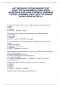 AST SURGICAL TECHNOLOGIST CST  PRACTICE EXAM WITH ACTUAL EXAM  QUESTIONS AND 100&percnt; CORRECT ANSWERS  LATEST UPGRADE 2023 100&percnt; TOP GRADE  SCORE GUARANTEE A&plus; 