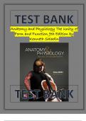 Test Bank for Anatomy and Physiology The Unity of Form and Function 9th Edition by Kenneth Saladin.
