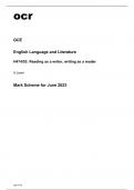ocr A Level English Language and Literature H474/03 Mark Scheme June2023.