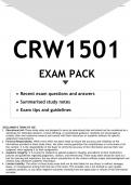 CRW1501 MCQ EXAM PACK 2023 - DISTINCTION GUARANTEED
