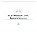 BIOL­1001 WEEK 5 Exam. Questions & Answers.