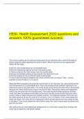  HESI- Health Assessment 2022 questions and answers 100% guaranteed success.