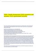  HESI- Health Assessment 2022 questions and answers 100&percnt; guaranteed success&period;