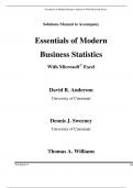 Solution Manual for Essentials Of Modern Business Statistics With Microsoft Excel 8th Edition David R. Anderson A+ Updated