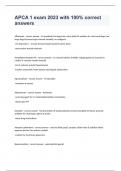 APCA 1 exam 2023 with 100&percnt; correct answers