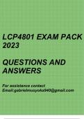 LCP4801 Exam pack 2023