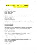 CME FINAL EXAM QUIZ Questions With Complete Solutions 2023&sol;24
