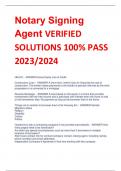 Notary Signing  Agent VERIFIED  SOLUTIONS 100% PASS 2023/2024