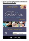 Test Bank For Growth and Development Across the Lifespan 3rd Edition By Gloria Leifer; Eve Fleck